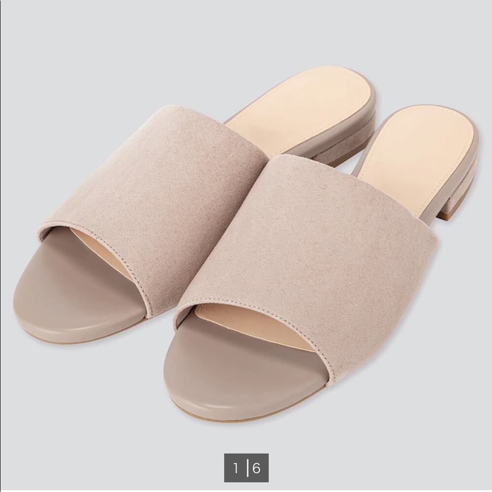 3/$30 99% New Uniqlo Open-toe flat Mule sandals